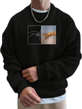 VintagePrint Men's Casual Crewneck Sweatshirt