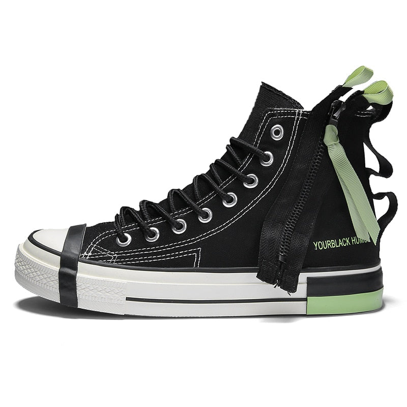 High-Top Zipper Canvas Sneakers