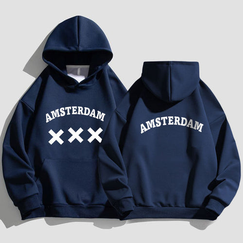 Amsterdam Unisex Hoodie - Black Oversized Sweatshirt