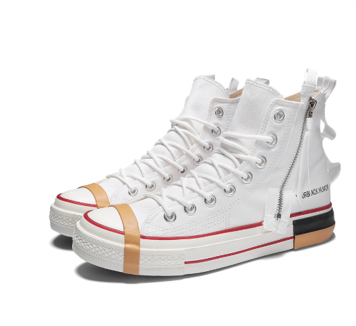 High-Top Zipper Canvas Sneakers