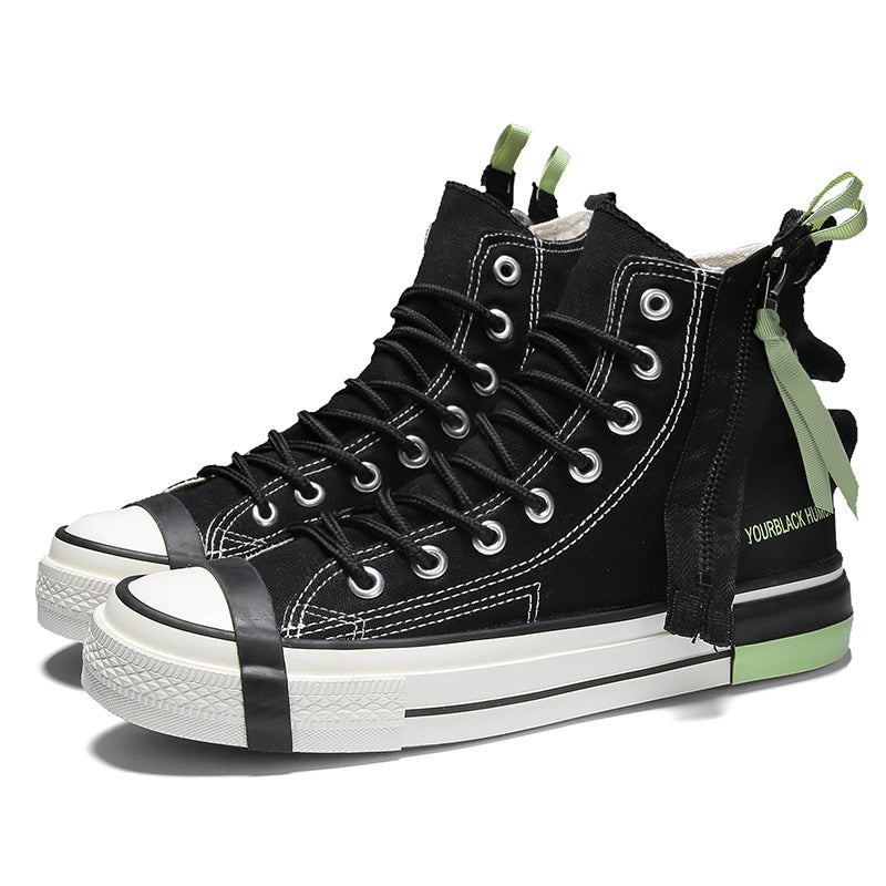 High-Top Zipper Canvas Sneakers